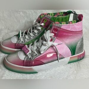 Wicked Women’s Vibrant Pink and Green High Top Sneakers